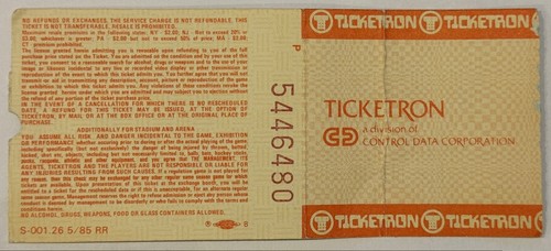 Vintage Very Rare Dec 12, 1985 CHICAGO BULLS VS PHILADELPHIA 76ERS TICKET Stub - Picture 2 of 2