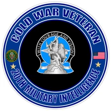 Cold War Veteran 20th Military Intelligence Bumper Sticker Military Decal 5"