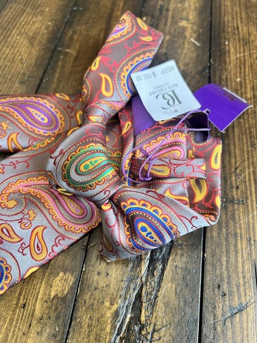 JUEGO DE CORBATA Y PAÑUELO CON PATRÓN PAISLEY EDICIÓN BEN CRUMP DISEÑO SEDA VERSO 9 NUEVO CON ETIQUETAS - Imagen 5 de 6