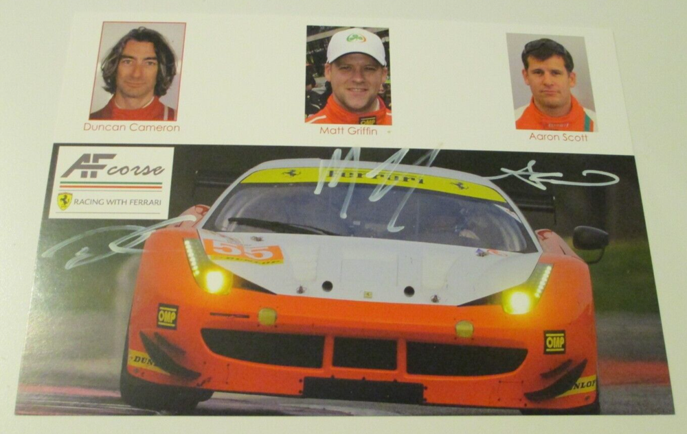 2015 Le Mans FIA WEC ELMS Ferrari #55 GTE AM Autographed Racing Card