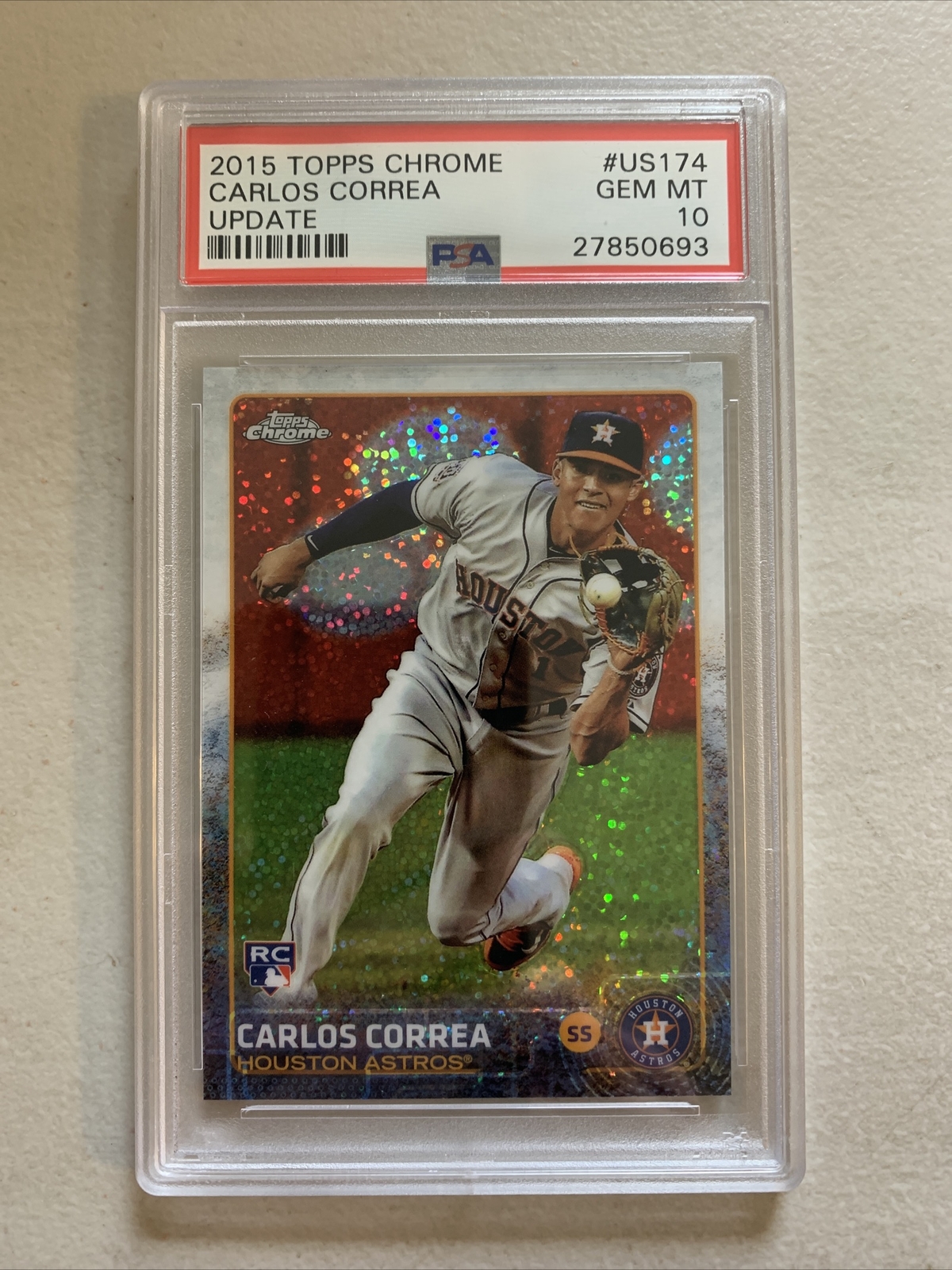 2015 Topps Chrome Update Carlos Correa Rookie #US174 Graded PSA 10 Gem Mint 🔥