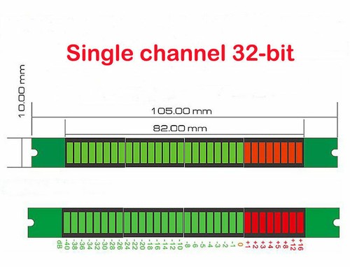 32-bit Level Indicator Panel VU Meter Mono Channel LED Assembled Board