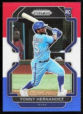 2022 Panini Prizm Red/White/Blue Prizm Yonny Hernandez #21 Texas Rangers