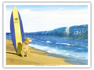 dog wave painting