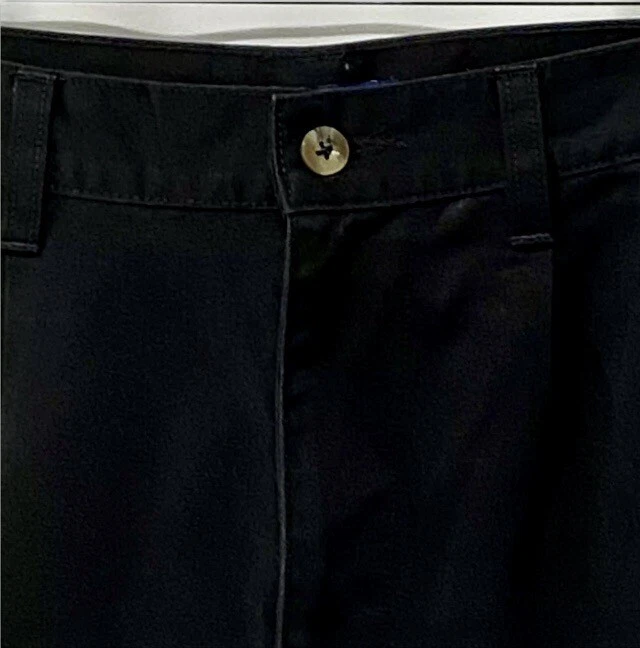 Pantalones de vestir negros Basic Editions para hombre 32 X 32 caqui perfecto pierna recta Foto 2 de 4