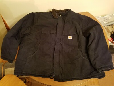 Carhartt Men's Sz 60 Regular Black Canvas Jacket RN 14806 CO3