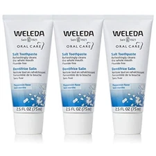 Natural Salt Toothpaste Pack of 3 Fluoride Free with Peppermint Freshness