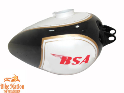 BSA M20 BLACK & WHITE PAINTED ALUMINUM FUEL PETROL TANK CIVIL MODEL |Fit For