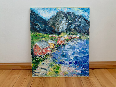 Lofoten Norwegen Ölgemälde auf Leinwand Abstrakt Norwegische Landschaft