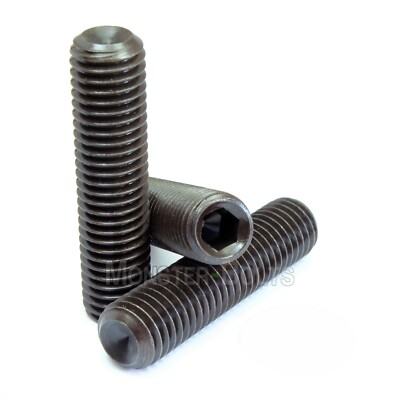 M2.5 Socket Set Screws, Cup Point, 45H Black Alloy Steel, High-Strength DIN 916