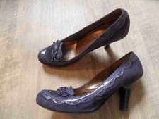 Escarpins chic ANDREA PUCCINI avec nœud daim violet taille 37 TOP KSA417