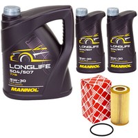 MotoröL Set Mannol 5W30 API SN 7 Liter + ÖLfilter FüR Audi A4 A5 A6 A7 Q7 3.0