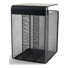Safco Onyx Solid Top Vertical Hanging Steel Metal Desk Organizer in Black