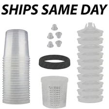 NEW Disposable Spray Paint Gun Plastic Liners & Lids Kits 20-Ounce 600ML Cups