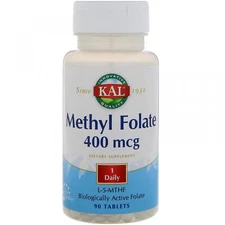 KAL, Methyl Folate, 400 Mcg, 90 Tablets
