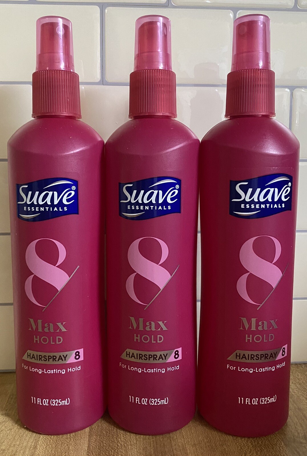 Suave Max Hold HAIR SPRAY Unscented  Hold 8 Non Aerosol 11 oz (3 PACK)