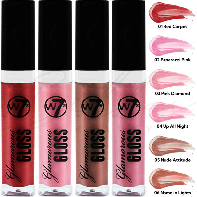 W7 Glamorous Shimmering Anti-Sticky Long Lasting Vegan Lipgloss 7ml *AUSWAHL*