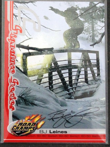 2000 AXS ROAD CHAMPS BJ LEINES SNOWBOARD SIGNATURE SERIES CARD