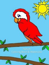 Nature Coloring Book  Watercolor, Like New Used, Free shipping in the US
