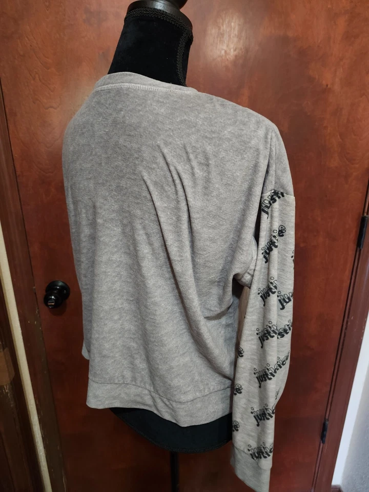 Justice Girls Gray Nap Game PJ's Set Fleece Long Sleeve Top PJ's Large (13/14). - Image 4 of 4