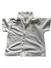 Baby Polo Top Mini Man 6 Months White Button Fasten Used Good Condition