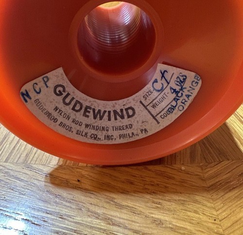 Gudebrod Black& Orange Rod Building Thread 4oz Spool Gudewind NCP Size C+ - Picture 2 of 2