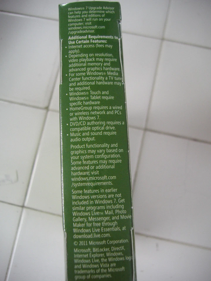 Microsoft Windows 7 Home Premium Full English 32 & 64 Bit DVDs =NEU VERSIEGELTE VERPACKUNG= - Bild 4 von 4