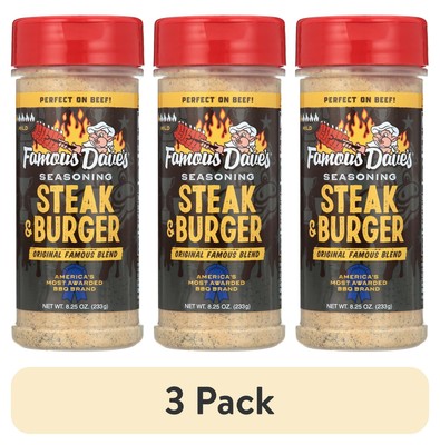 (3 pack) Famous Dave's Steak & Burger Seasoning 8.25 oz