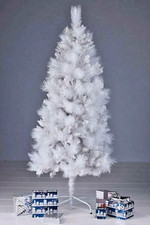 6ft Christmas Tree White Xmas Artificial Bushy Glitter Party Decor UK 98cm Wide