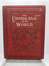 Vintage 1926 John Wannamaker Universal Atlas of the World Hard Cover Book As Is