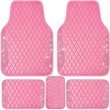 CAR PASS Bling Leather Car Mats Shiny Diamond Floor Mats Crystal Rhinestones