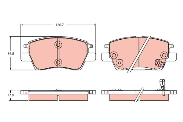 Bremsbelagsatz Scheibenbremse TRW GDB2387 FüR Opel Ampera F17 EV150-image