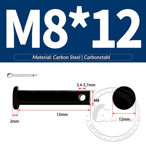 Pasador de horquilla negro pasador de bisagra pasador de retención pasador de aparejo métrico de acero al carbono M4-M30 - Imagen 47 de 201