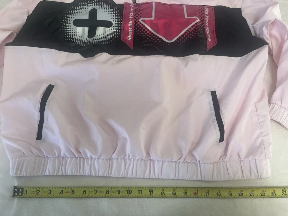 Custom Pink Windbreaker Hoodie Upcycled DDR Dance Pad Streetwear Jacket - Image 4 of 4