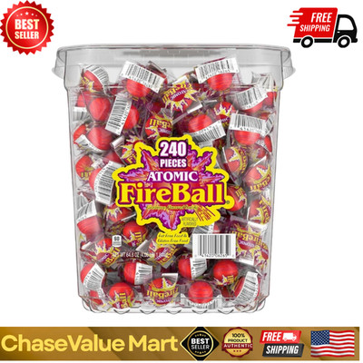 Wonka Atomic Fireball, Candy, Cinnamon Flavor, Individually Wrapped 64.8oz 240ct