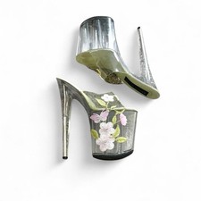 Karo s Shoes Stripper Heels Clear Floral Size 6