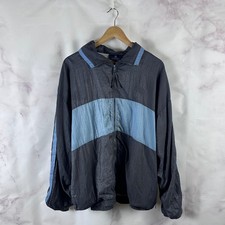 Vintage Givenchy Track Jacket Grey/Blue Size XL Designer 90s Windbreaker Logo
