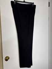 Nine West Women's Black Flat Front Solid Dress Pants Regular Size 12 