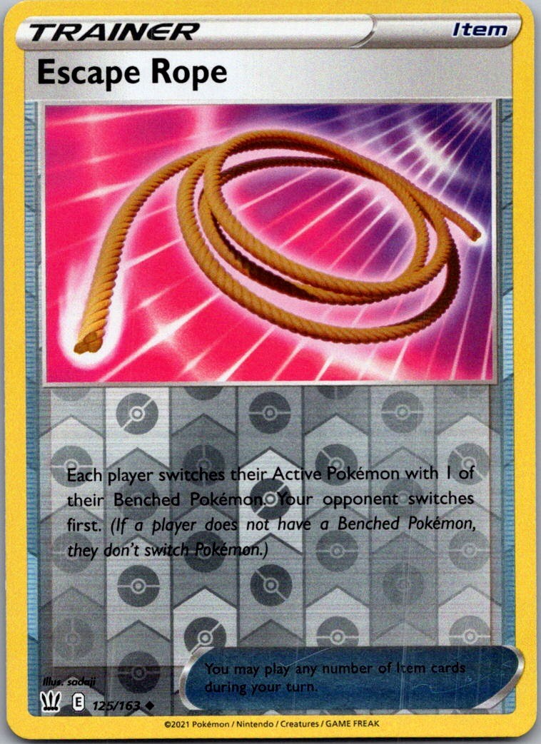 Escape Rope 125/163 Uncommon Battle Styles Pokemon Reverse Holo Near Mint
