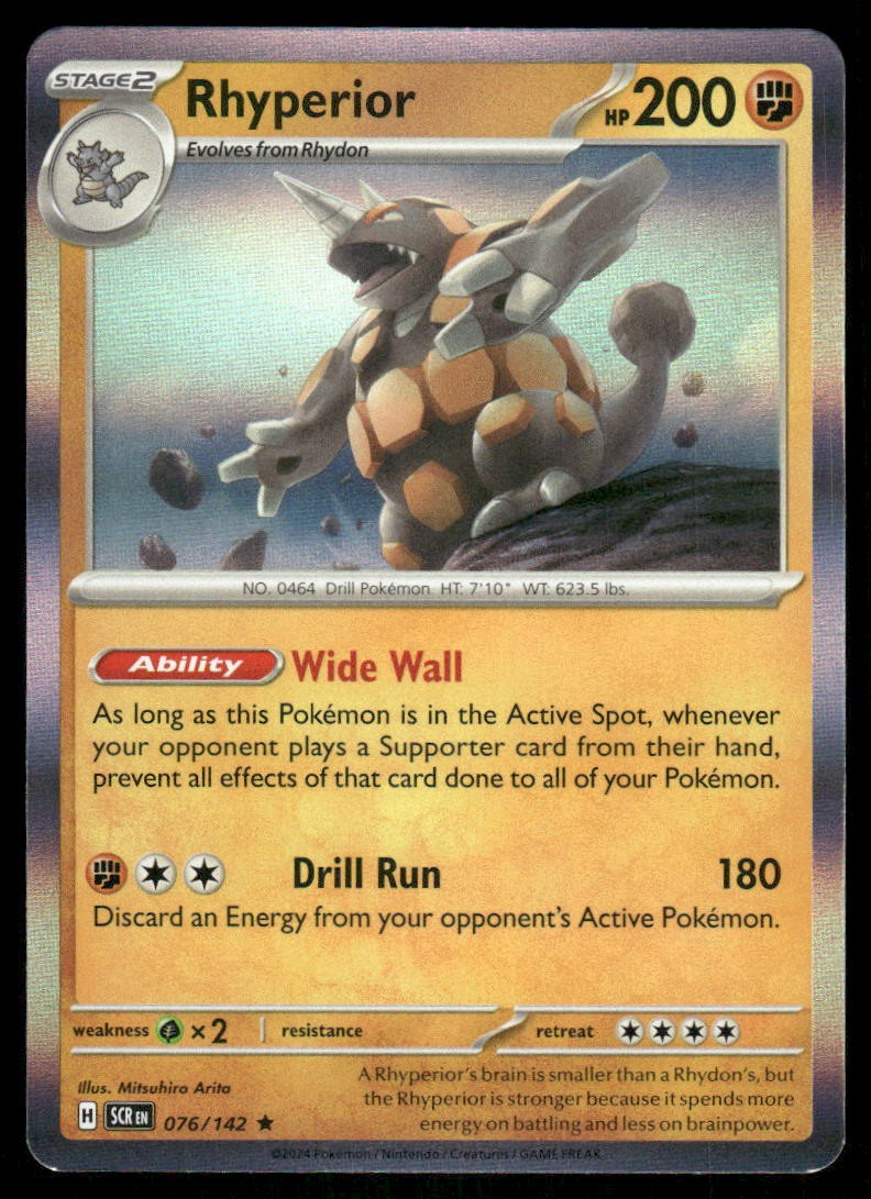 Rhyperior 76/142 - Stellar Crown - Holo Rare NM