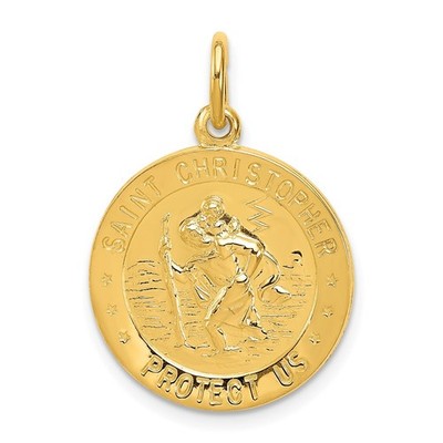 24k vergoldet Sterlingsilber Heiliger Christophorus Medaille Anhänger Halskette