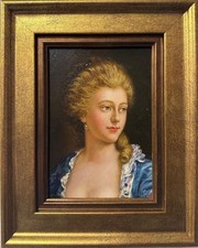 Contemporary  Painting : Portrait Of A Young Lady , Oil On Board , Framed
