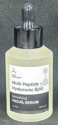 Core Clinicals Multi-Peptide +Hyaluronic Acid Smoothing Facial Serum 3.4 Fl New 