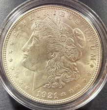 1921 Morgan Dollar AU/BU Silver Dollar, NICE