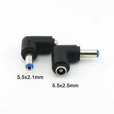 10x DC Power 5.5x 2.5mm Female To 5.5 x 2.1mm Male Right Angle Adapter Connector