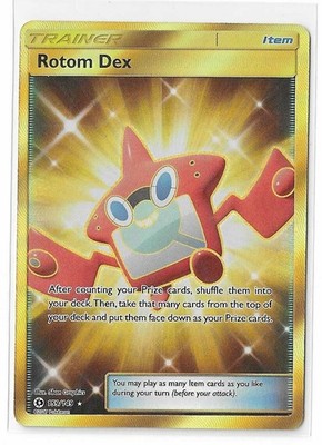 Rotom Dex 159/149 Sun & Moon Base S&M Gold Secret Rare Pokemon Card TCG NM
