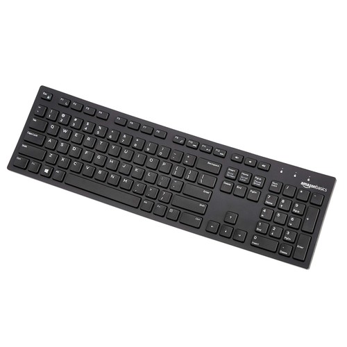 Amazon Basics Matte Black Wired Keyboard, US QWERTY Layout, 10 Pack one Carton - 第 2/5 張圖片