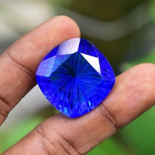47 Ct Natural Blue Tanzanite Square Cushion C...