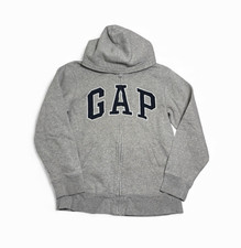 GAP Kids Full Zip Hoodie Gray Logo Size XXL 14  16 Classic Casual Sweatshirt
