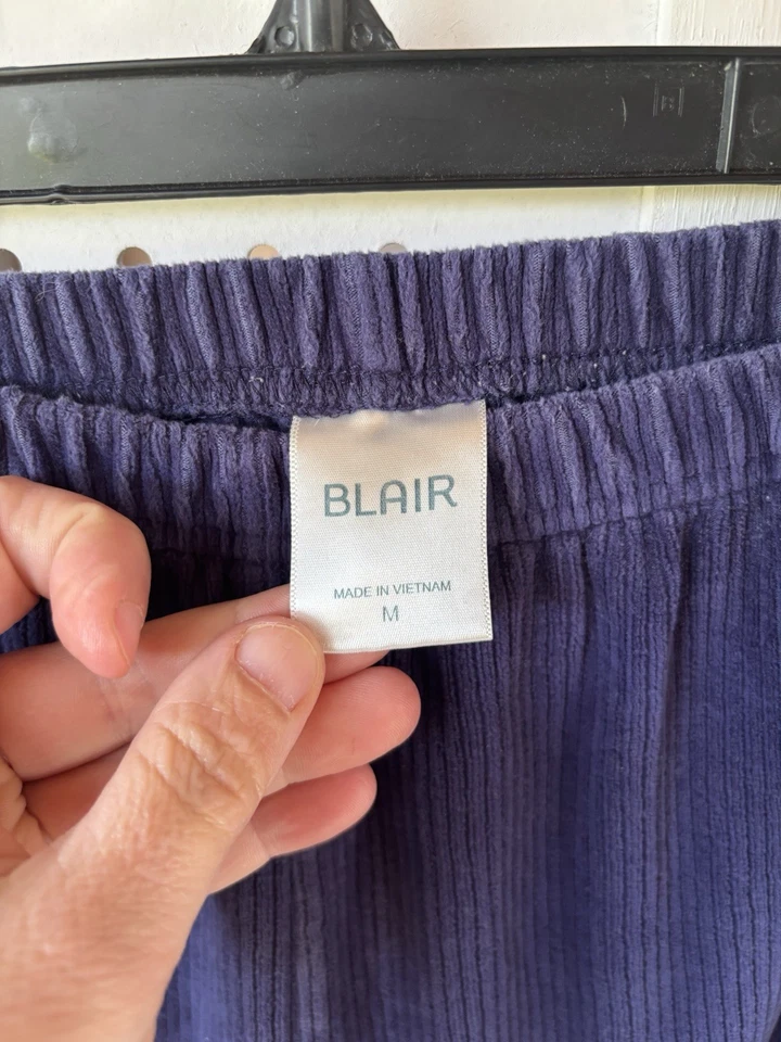 Blair Navy Blue Ribbed Pull On Straight Leg Soft Corduroy Pants Womens Sz M - Image 4 of 4